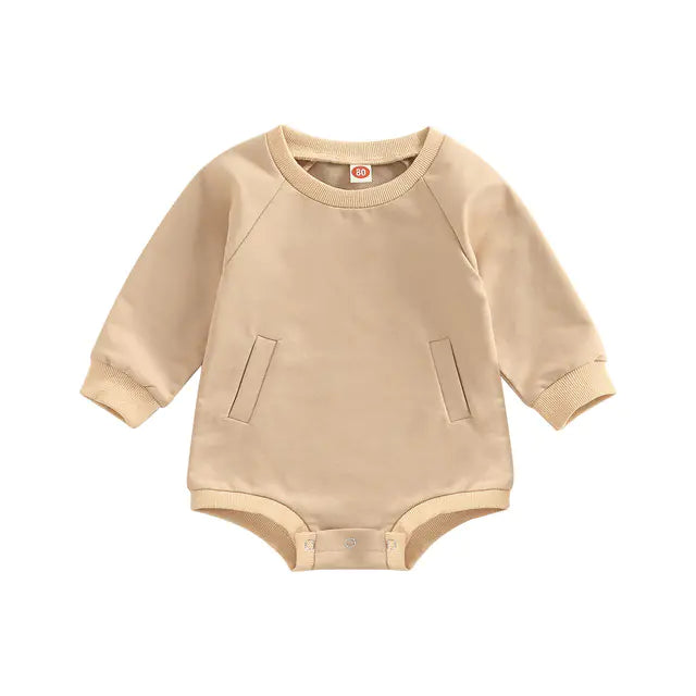 Cozy Solid Color Baby Romper – Neutral Everyday Wear