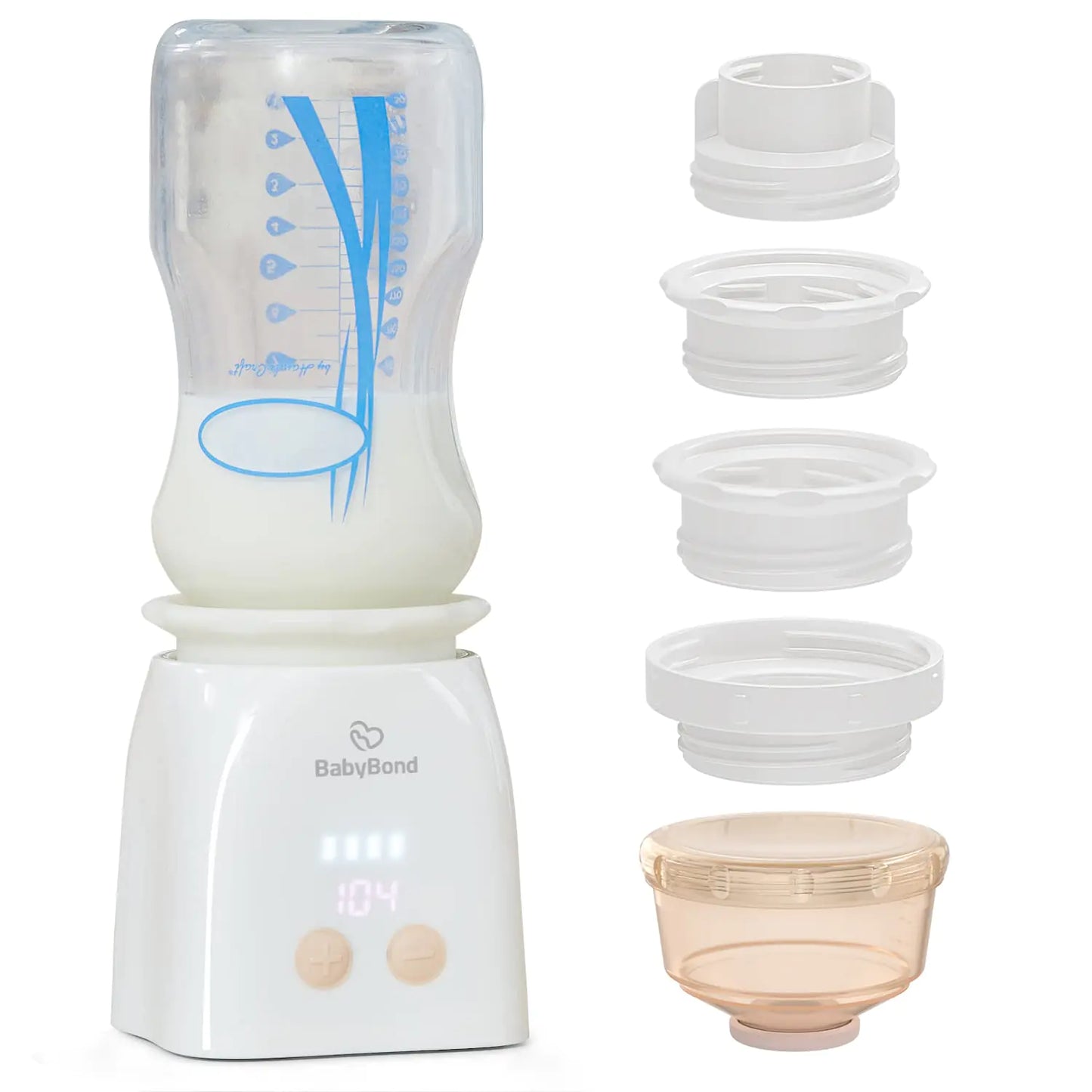 BabyBond Portable Bottle Warmer Baby Bottle Warmer for Travel Compatible with Most Bottles Rechargeable Travel Bottle Warmer Cordless for Baby Milk Breastmilk with Precise Temperature Control (Pink)