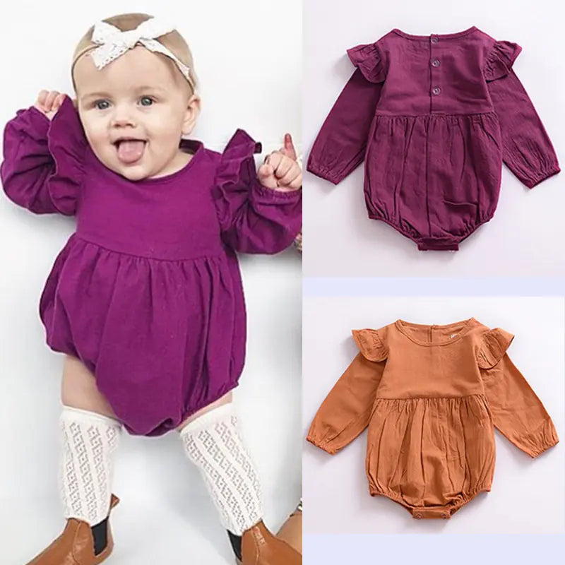 Cotton Flutter Sleeve Baby Bodysuit