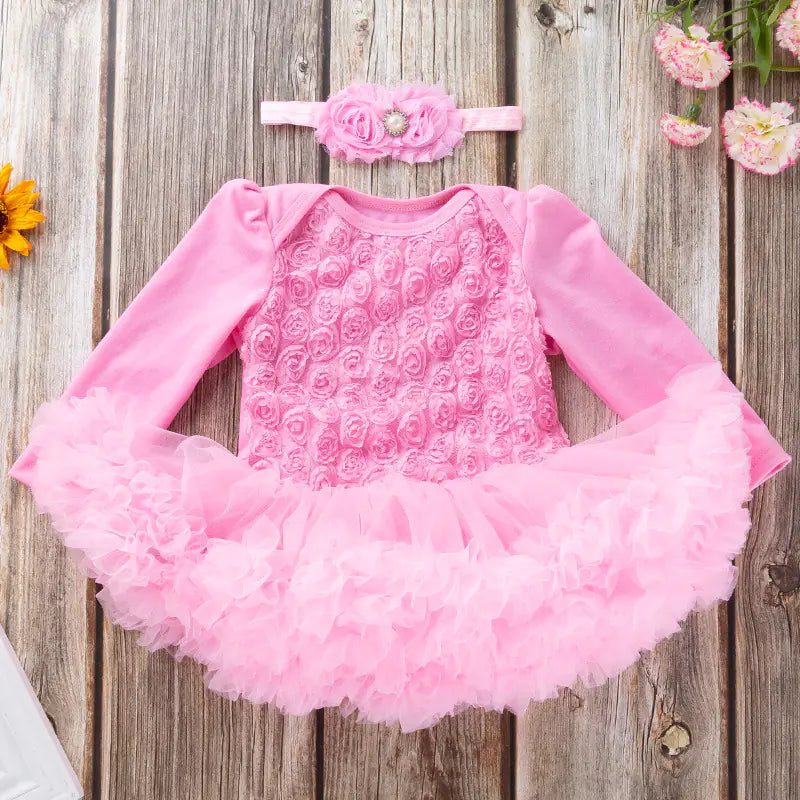 Sweet Rose Baby Girl Dress with Bloomers