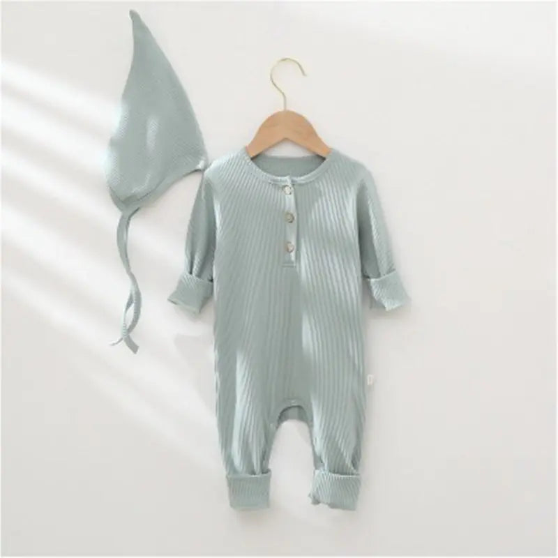 Kindora Autumn Baby Onesie — Cozy Solid Color Sleepwear