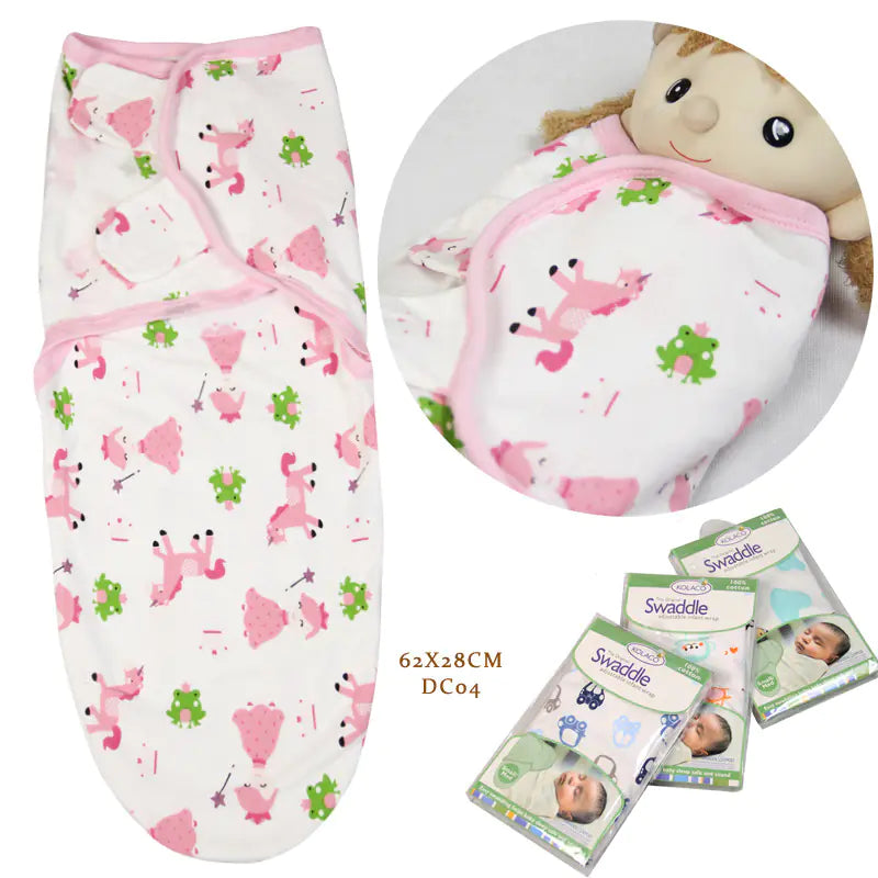 🎨 Cartoon Cotton Swaddle Blanket – Playful Print Wrap for Infants