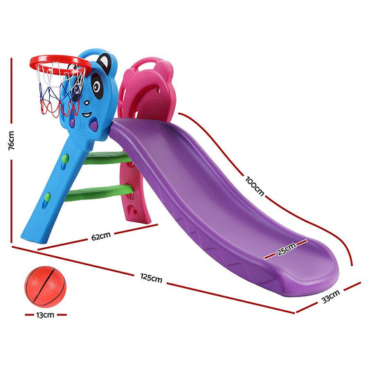 Keezi Kids Indoor Slide & Basketball Hoop Playground Set