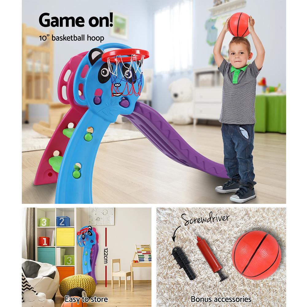 Keezi Kids Indoor Slide & Basketball Hoop Playground Set