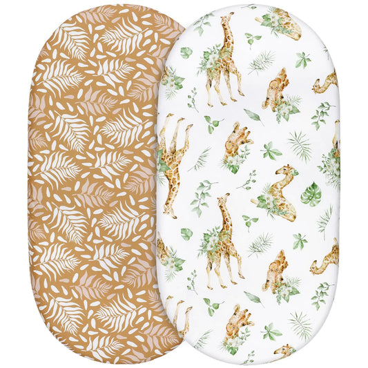 Cozy Elastic Fitted Cradle & Changing Table Sheet – Safari & Floral Prints