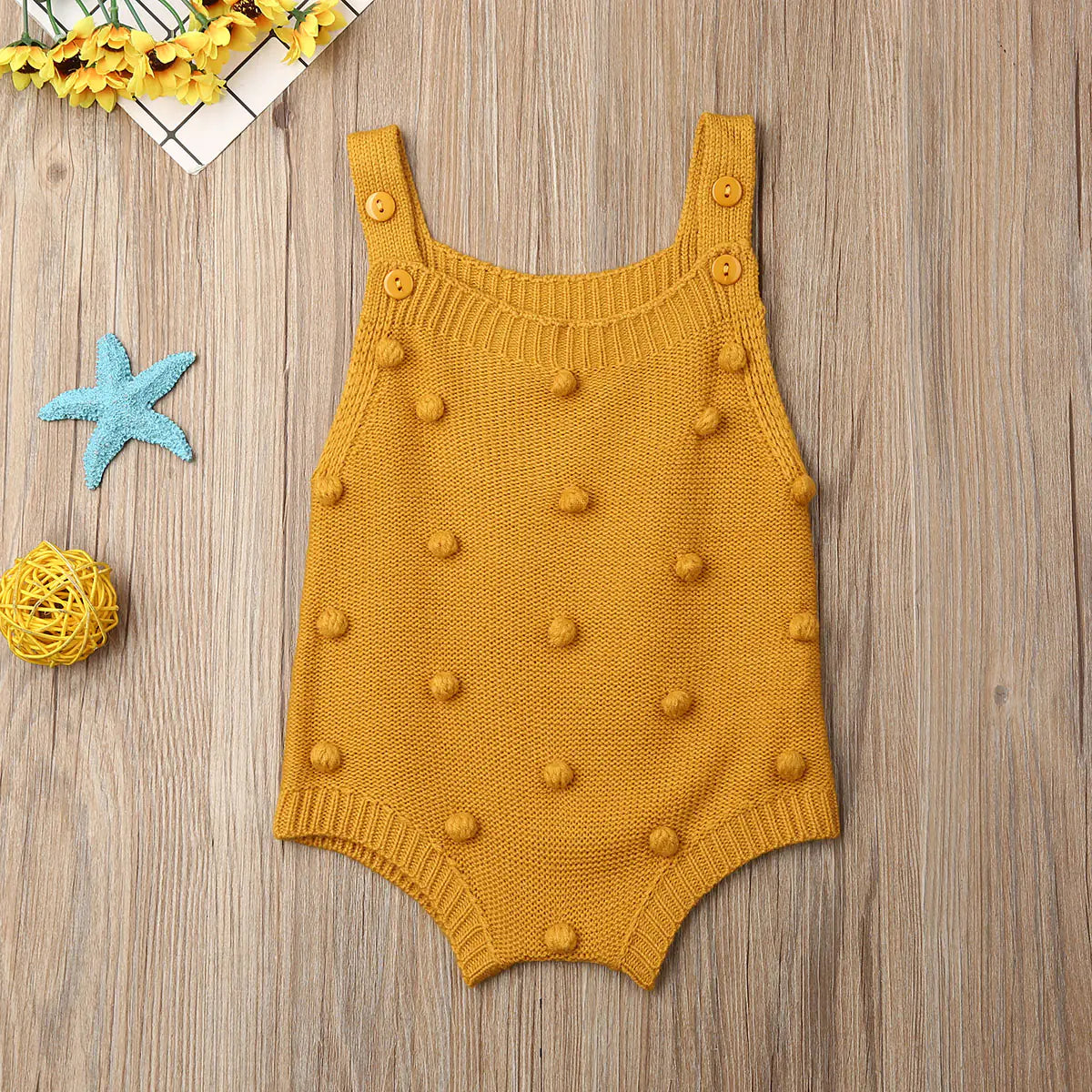 Kindora Knit Baby Romper — Cotton Sleeveless Outfit