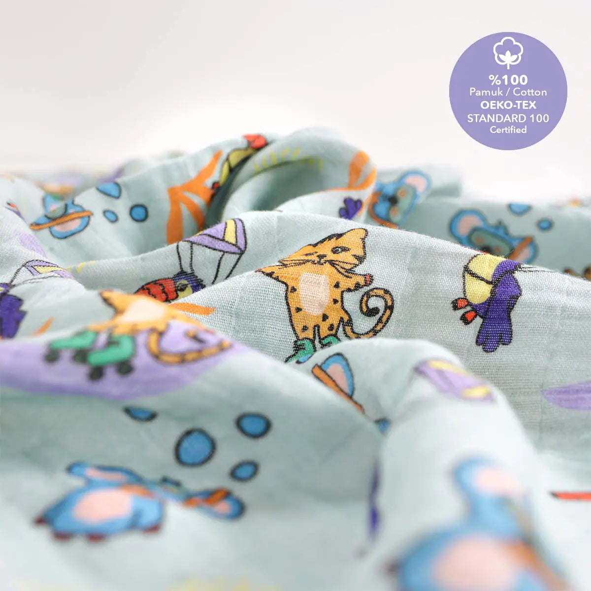 Milk & Moo™ 2-Pack Muslin Baby Blankets – Jungle Friends Print