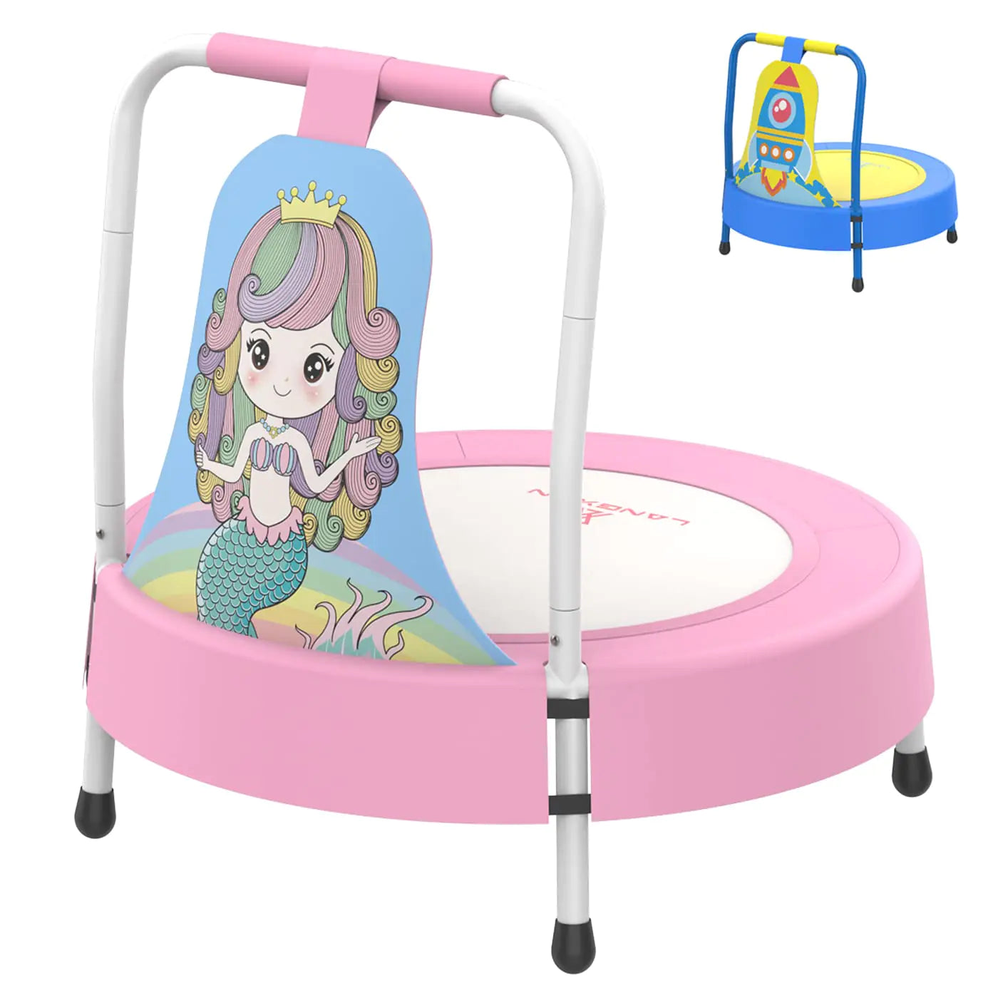 LANGXUN Baby & Toddler Toys Mini Toddler Trampoline Birthday Gifts for Baby Toddler Boys & Girls Toddler Gift Ideas Indoor Outdoor Trampolines for Kids Ages 6 Months to 4 Years