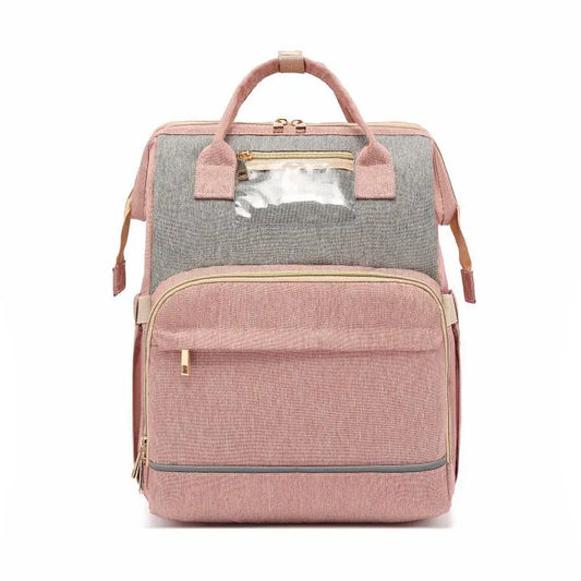 🎒 Mommy & Baby Travel Bag – Large Capacity Diaper Backpack with Foldable Crib
