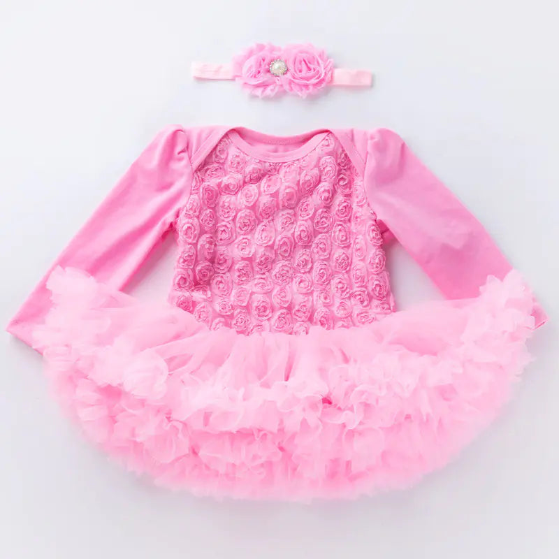 Sweet Rose Baby Girl Dress with Bloomers