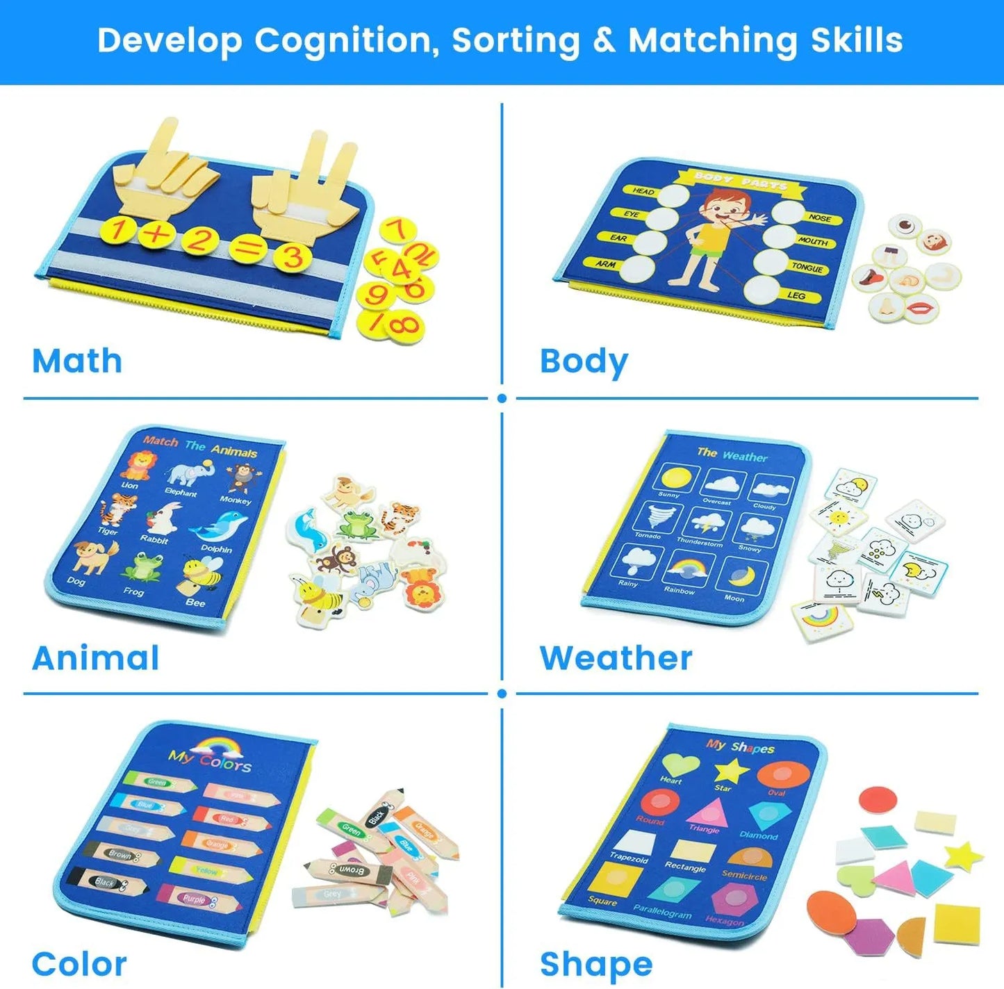 Kindora Felt Busy Board — Montessori Travel Activity Toy
