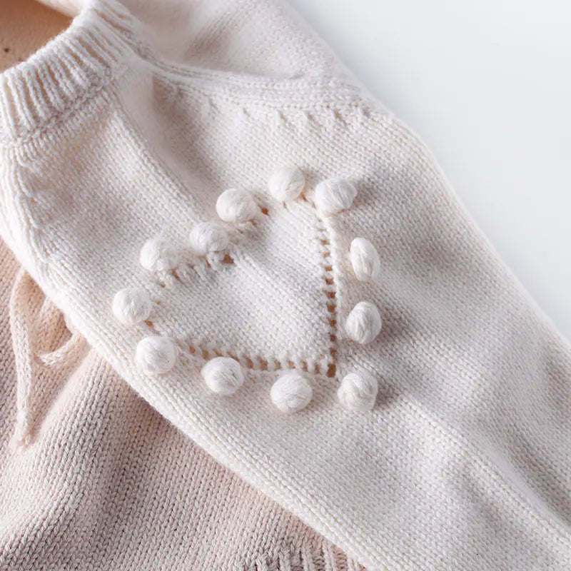 Kindora Baby Knit Onesie — Handcrafted Heart Sweater Outfit
