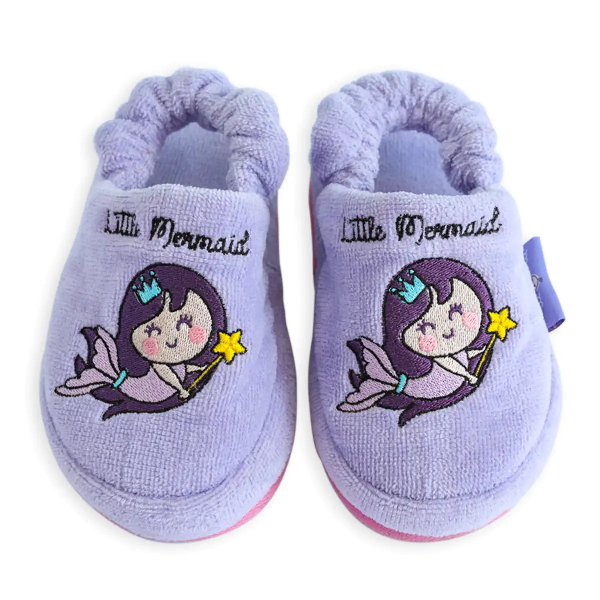 🧜‍♀️ Little Mermaid Plush Slippers for Kids – Soft & Cozy Indoor Shoes