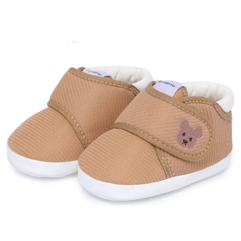 Soft Sole Toddler Baby Shoes with Cute Bear Patch