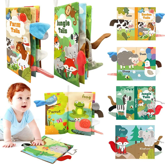 Sensory Cloth Baby Books – Animal Tails (Set of 2)