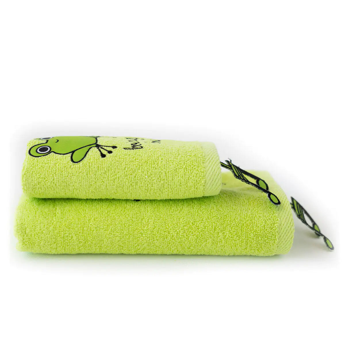 Milk&Moo™ Cacha Frog Baby Towel Set – 2 Ultra-Soft Cotton Towels
