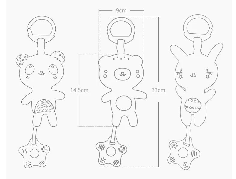 Cute Bear and Bunny Teething Toy Pendant (Plush)