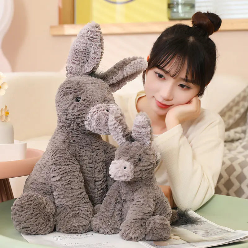 Kindora Plush Donkey — Soft Stuffed Animal & Cuddle Pillow