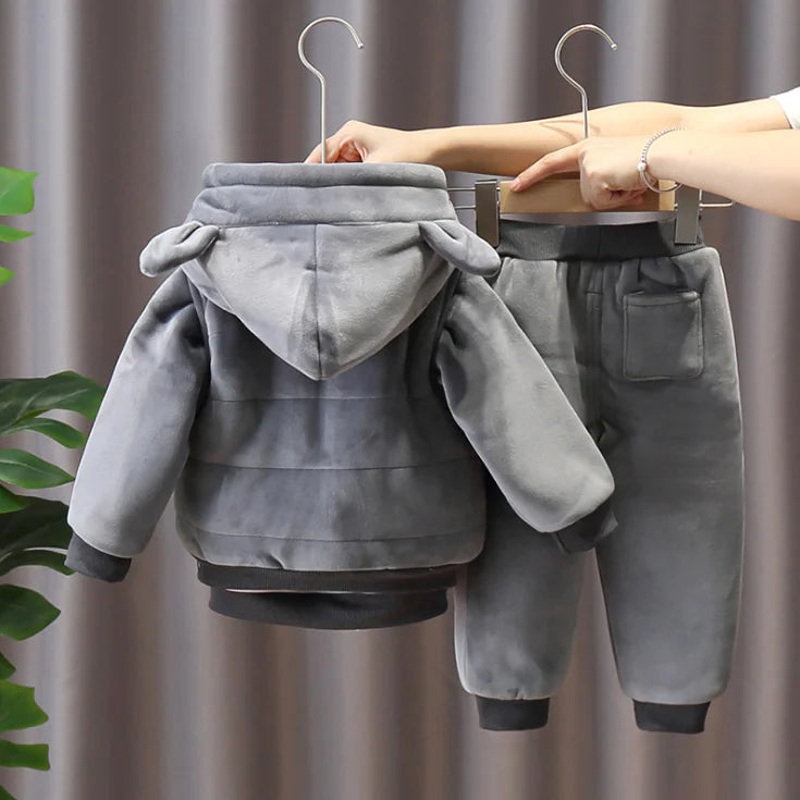 Baby Girl’s Autumn–Winter Thick Fleece 3-Piece Set