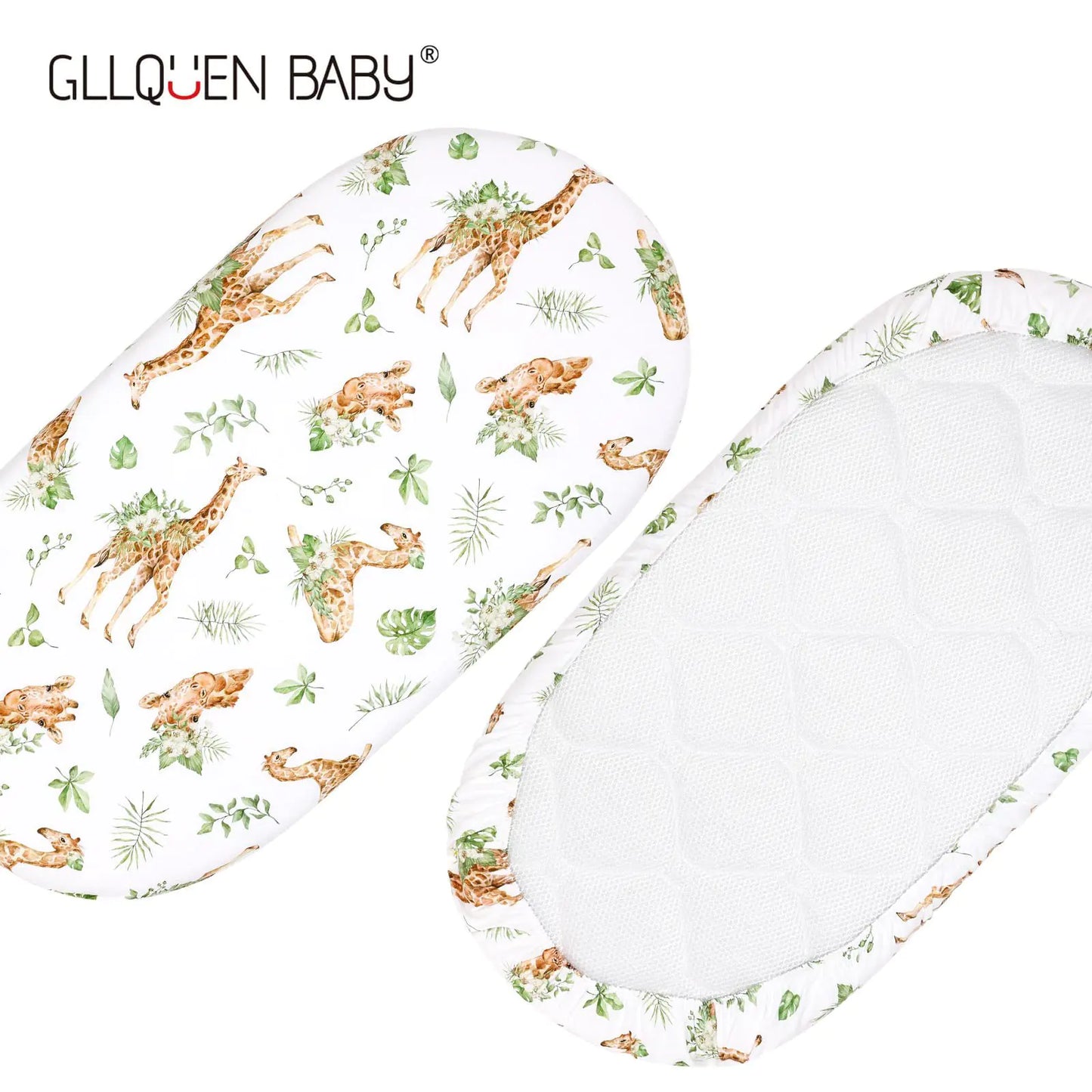 Cozy Elastic Fitted Cradle & Changing Table Sheet – Safari & Floral Prints
