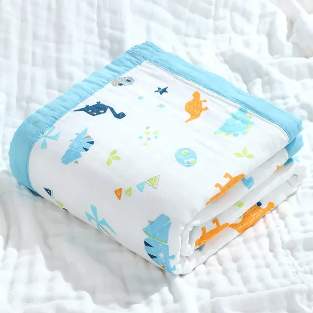 Kindora Unicorn Cotton Swaddle — 6-Layer Muslin Baby Blanket