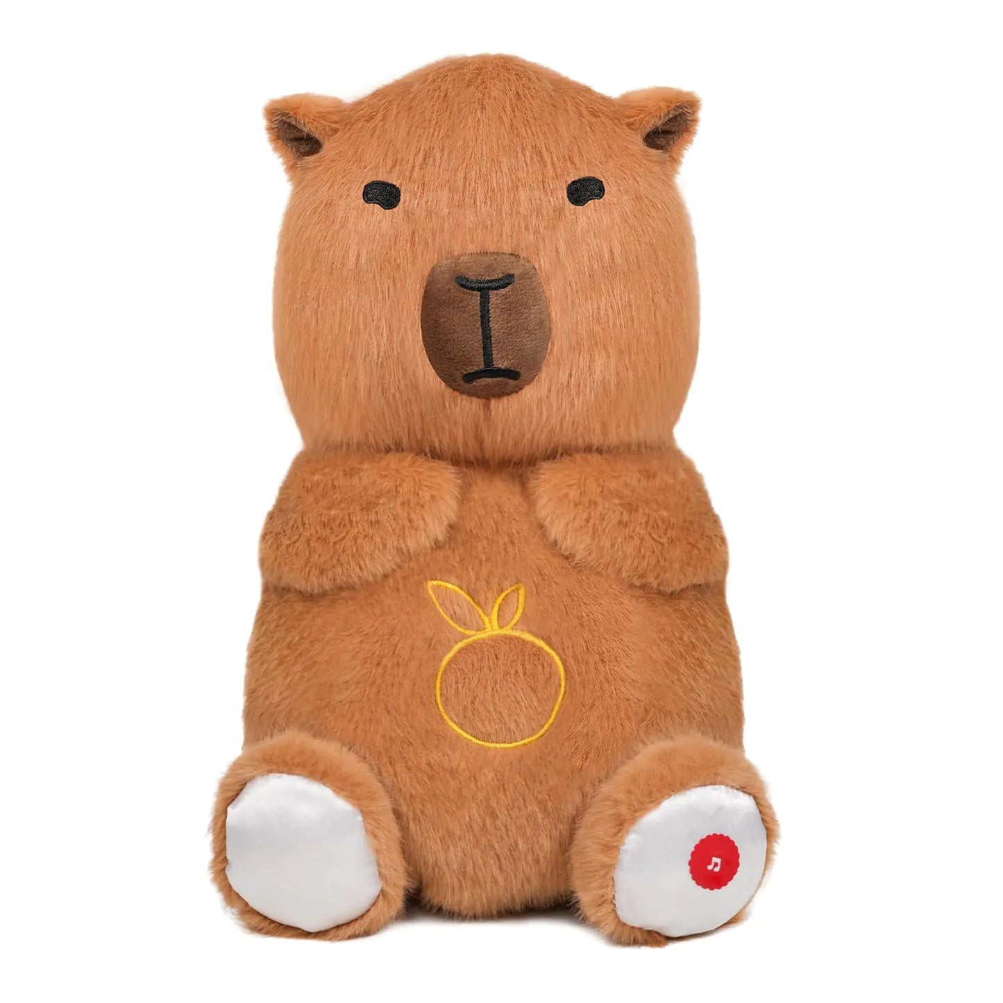 Soothing Capybara Plush – Breathing Motion, Soft Lights & Lullabies (Yellow)