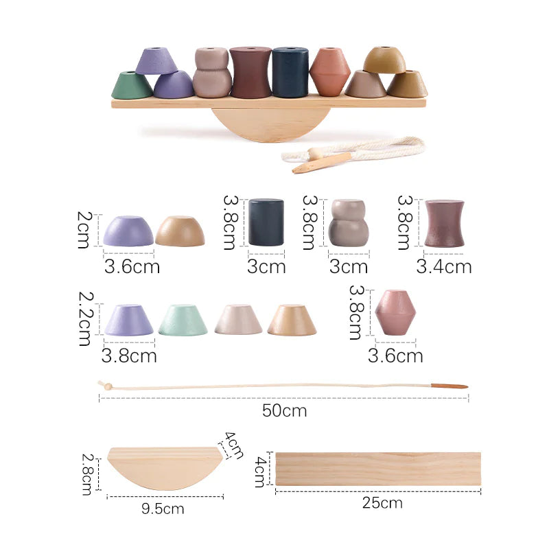 Montessori Wooden Animal Balance Stackers – Educational Toy for Toddlers