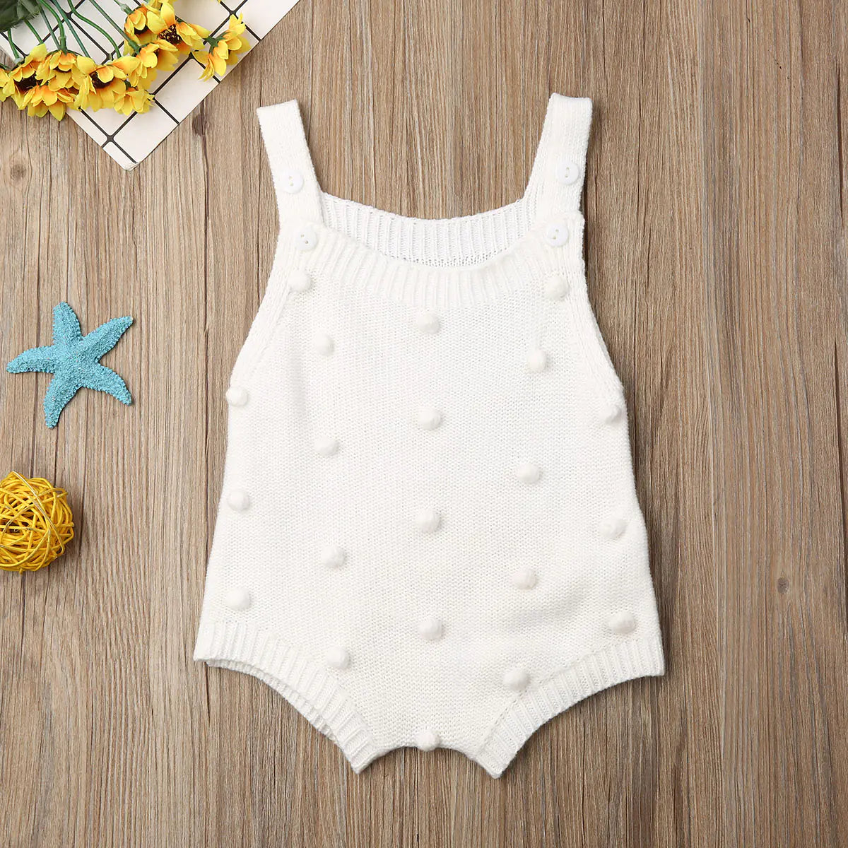 Kindora Knit Baby Romper — Cotton Sleeveless Outfit