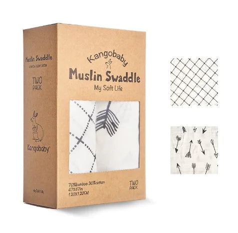 Kangobaby Soft Cotton Baby Swaddle (Single Price)
