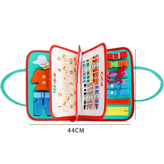 Kindora Montessori Busy Board — Travel Learning Activity Toy