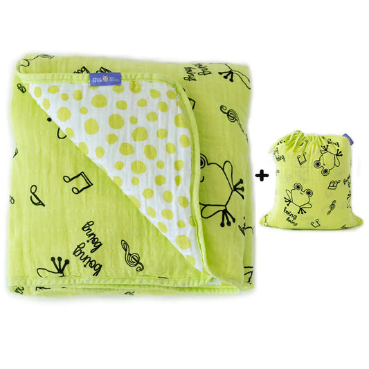 🐸 FroggySnuggle Organic Cotton Baby Blanket