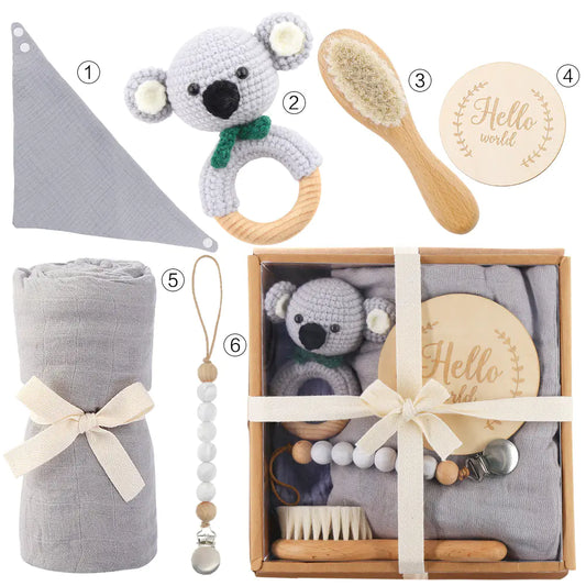 Newborn Gift Box – Bath Towel, Pacifier, and Plush Toys