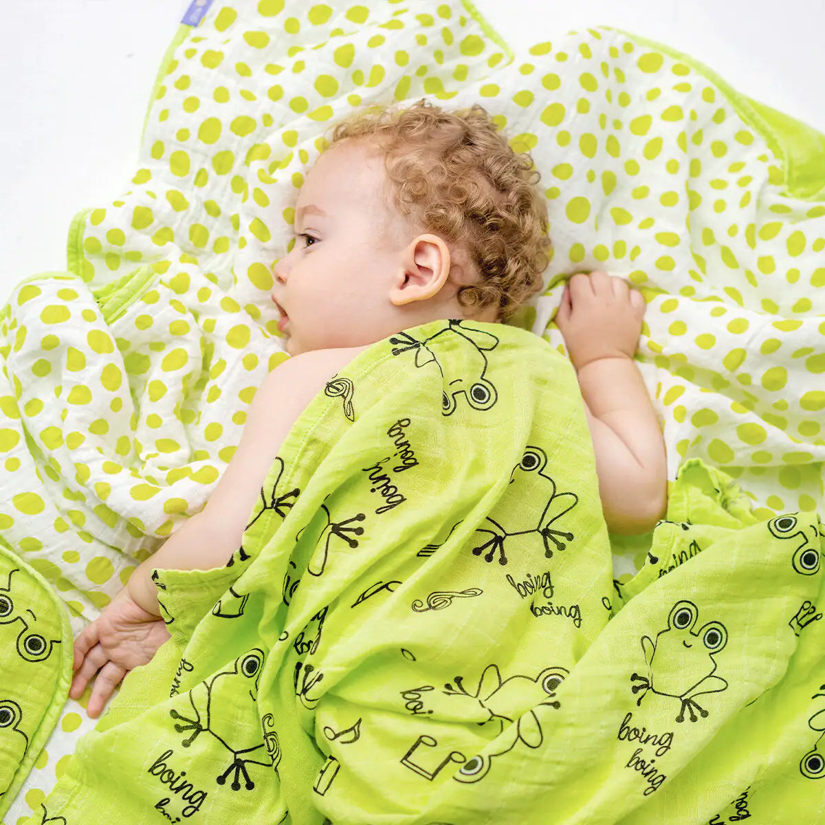 🐸 FroggySnuggle Organic Cotton Baby Blanket
