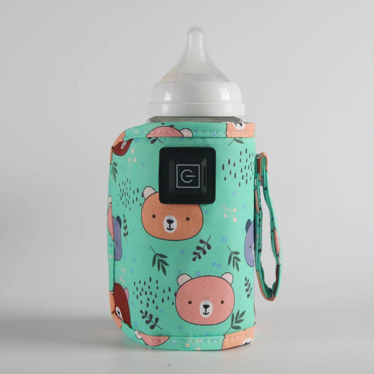Baby bottle warmer with insulation cover, adjustable temperature, USB heating, suitable for outdoor use