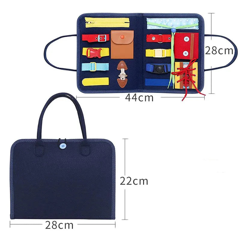 Kindora Montessori Busy Board — Travel Learning Activity Toy