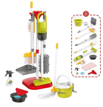 Kindora Toddler Cleaning Playset — Montessori Pretend Play Housekeeping Kit