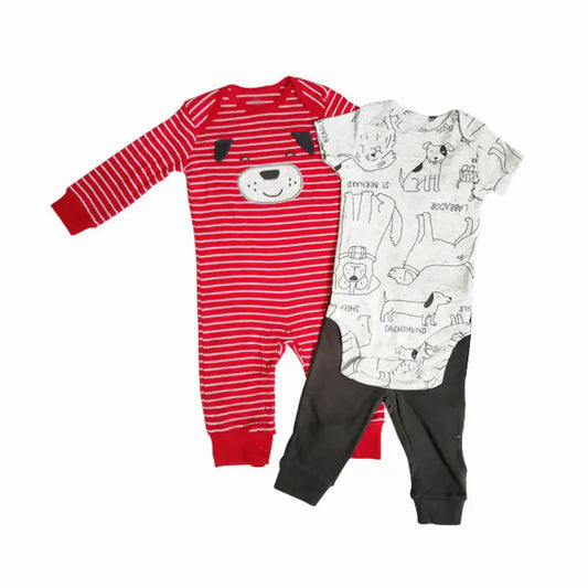 Adorable 3-Piece Baby Outfit Set – Comfy Romper, Onesie & Pants (Spring & Autumn)