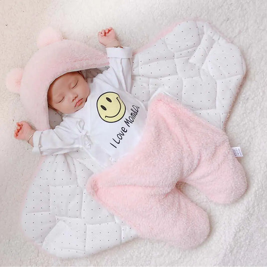 Kindora Winter Baby Swaddle — Thick Plush Wrap for Newborns