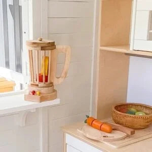 Kindora Wooden Blender Toy — Montessori Pretend Play Kitchen
