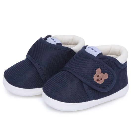 Soft Sole Toddler Baby Shoes with Cute Bear Patch