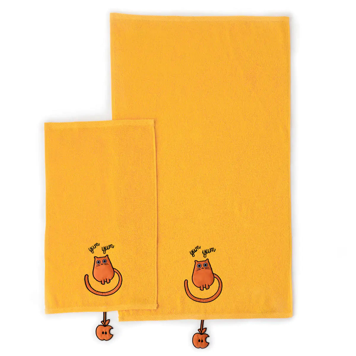 Cozy Cat Turkish Cotton Baby Towels – 2-Piece Set