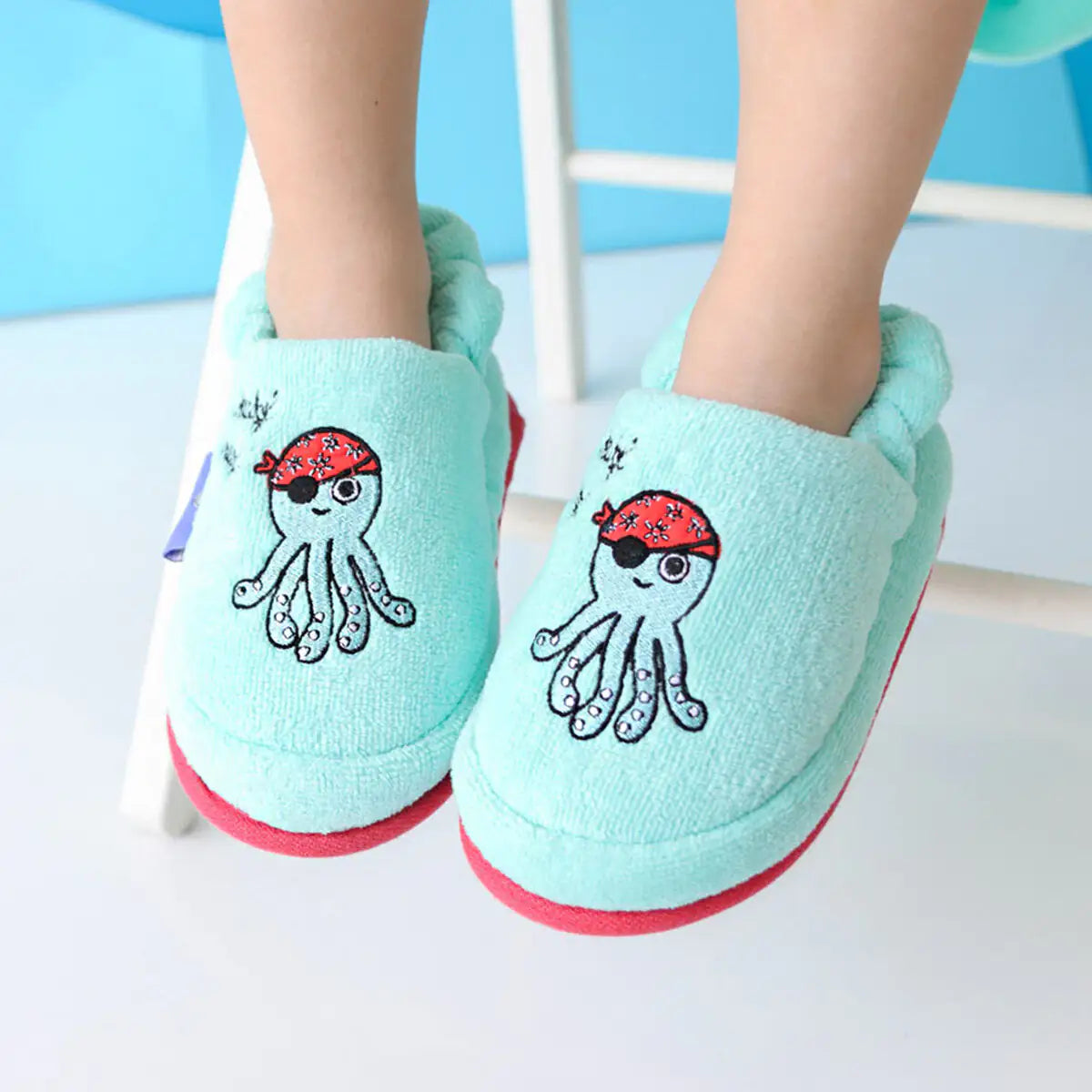 Milk&Moo Sailor Octopus Kids Slippers – Cozy Indoor Footwear