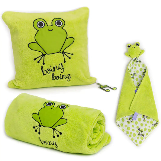 Milk&Moo™ Cacha Frog Baby Blanket Set – Blanket & Hooded Towel