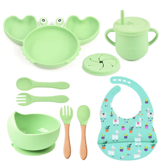 Silicone Crab Feeding Set with Suction Bowl and Spoon