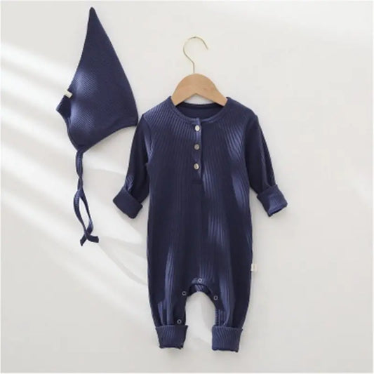 Kindora Autumn Baby Onesie — Cozy Solid Color Sleepwear