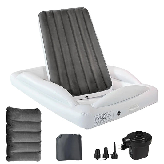 Inflatable Toddler Travel Bed with Electric Pump – Grey, Safety Bumpers & Removable Mattress 🛏️