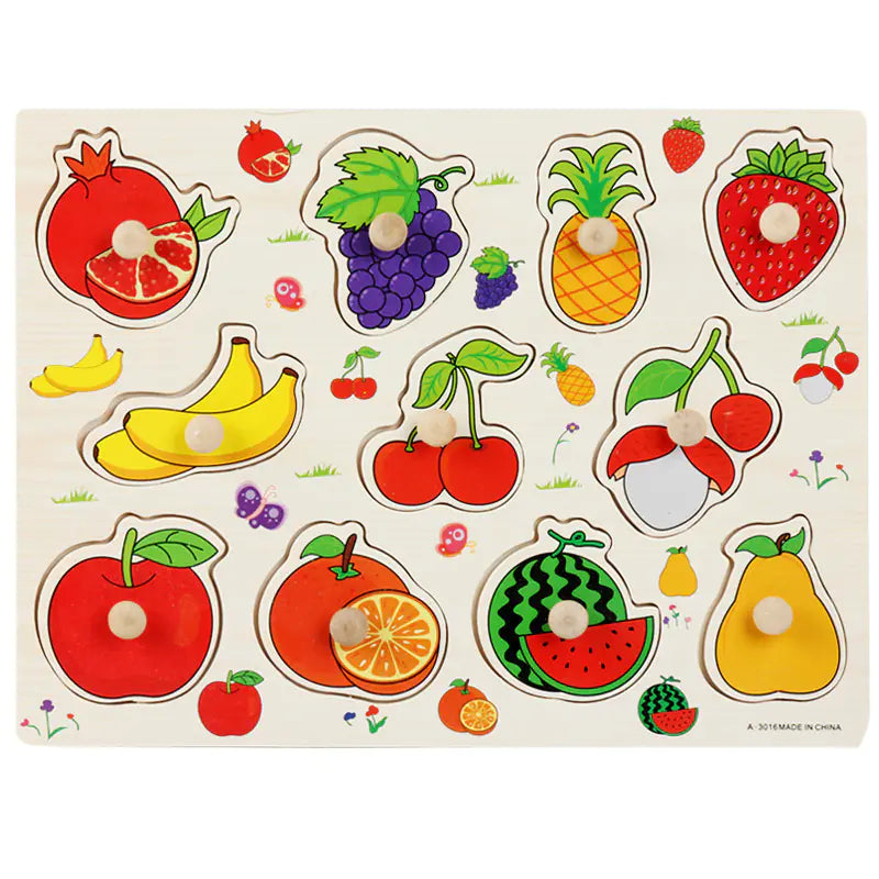 Mushroom Puzzle Board for Kids - Montessori Wooden Toy