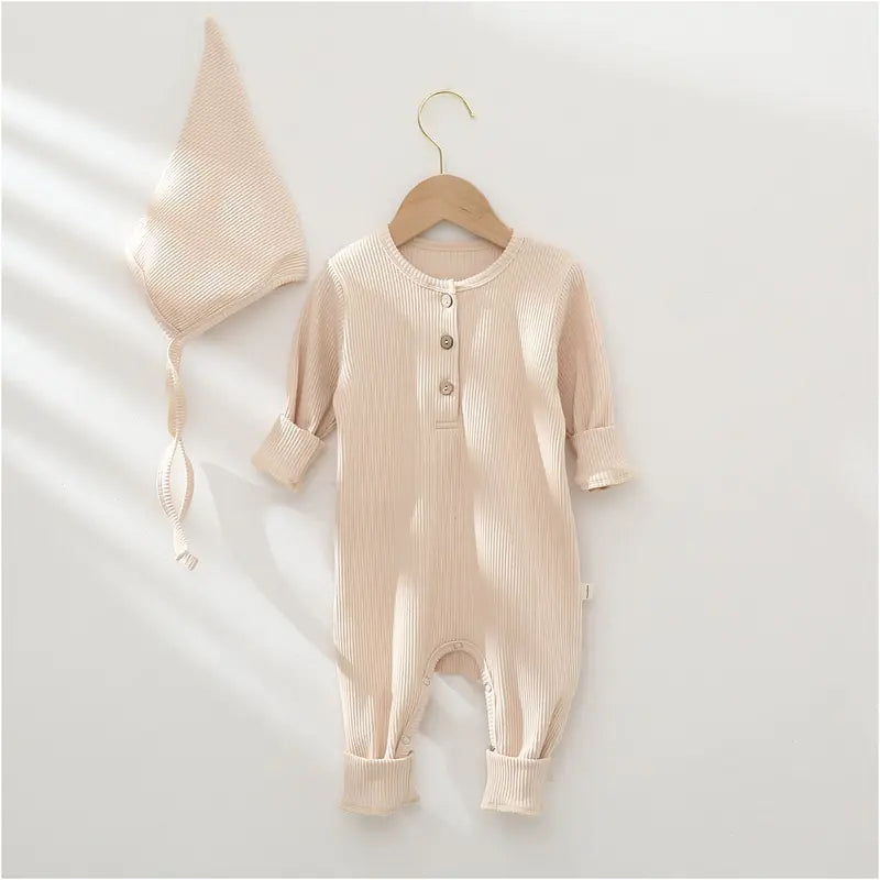 Kindora Autumn Baby Onesie — Cozy Solid Color Sleepwear