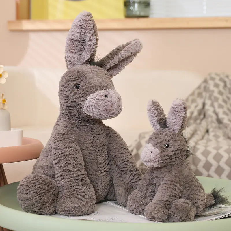 Kindora Plush Donkey — Soft Stuffed Animal & Cuddle Pillow