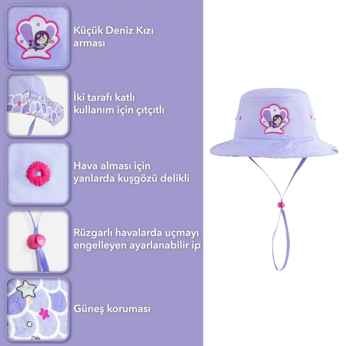Milk&Moo Kids Sun Hat – Unisex Little Mermaid